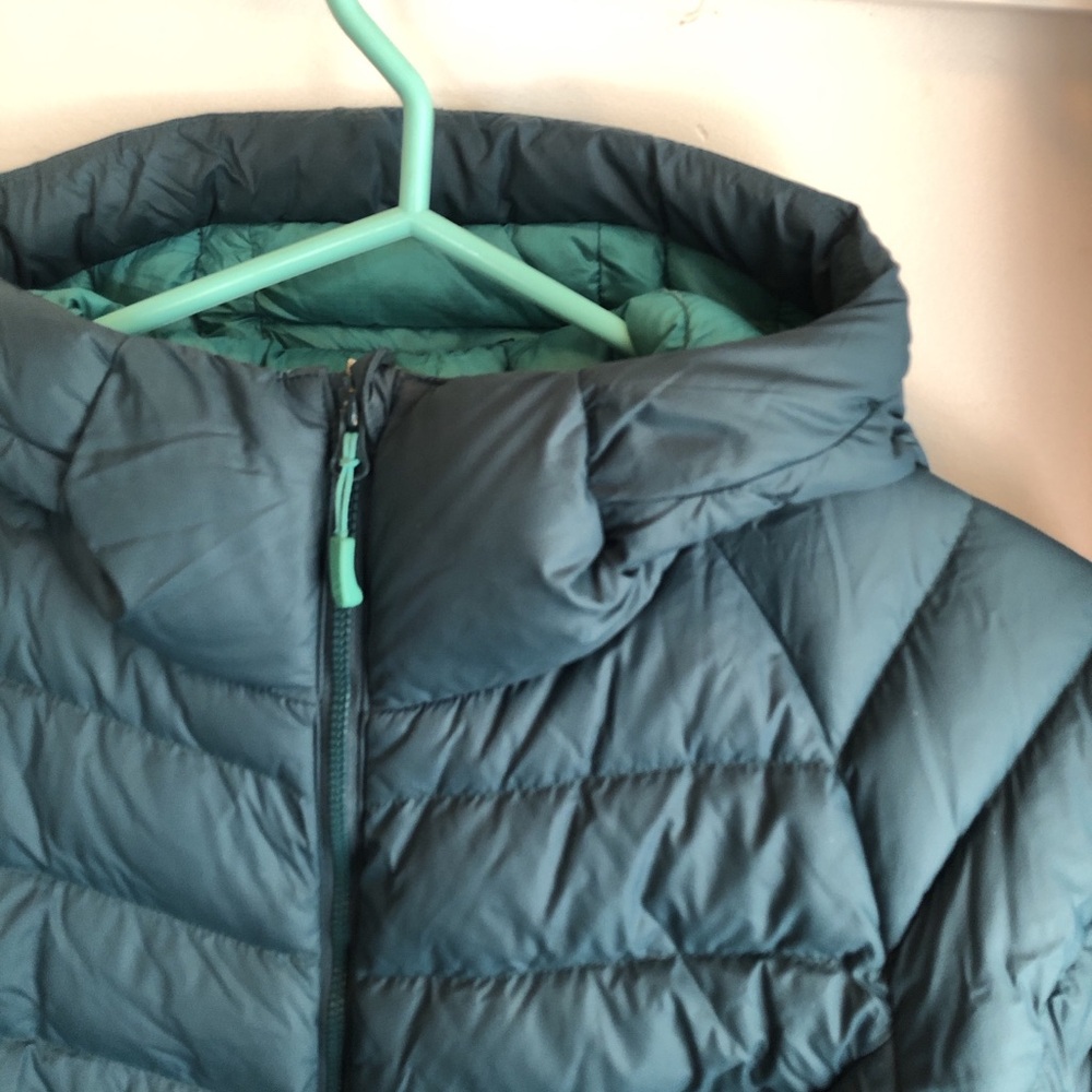 Women's Hooded Packable Puffer Coat in Slate Teal
